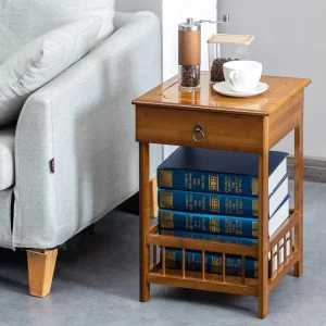 Bamboo Bedside Table Nightstand