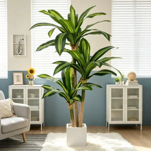 4ft/5ft/6ft Artificial Dracaena Tree With Pot