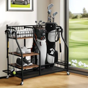 Rolling Golf Equipment Storage Rack