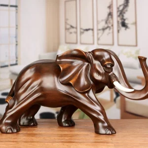 Lucky Wooden Elephant Decor